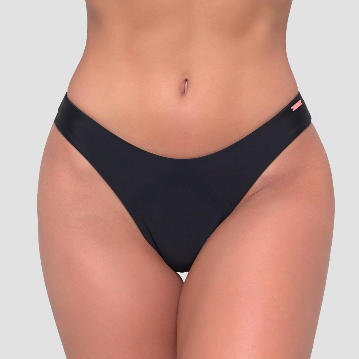 Dół od bikini damski pływanie szybkoschnący czarny
