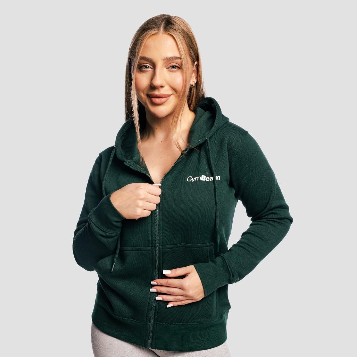 Bluza damska fitness z kapturem i zamkiem Zipper