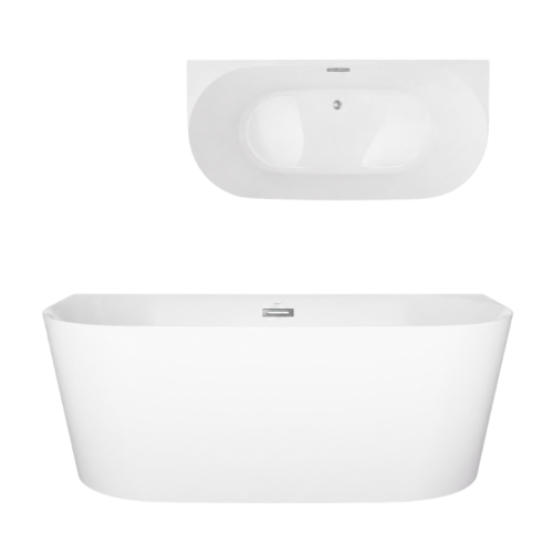 Corsan Wanna przyścienna MONO SLIM 170x75 z wykończeniem chrom E029XLSCH -