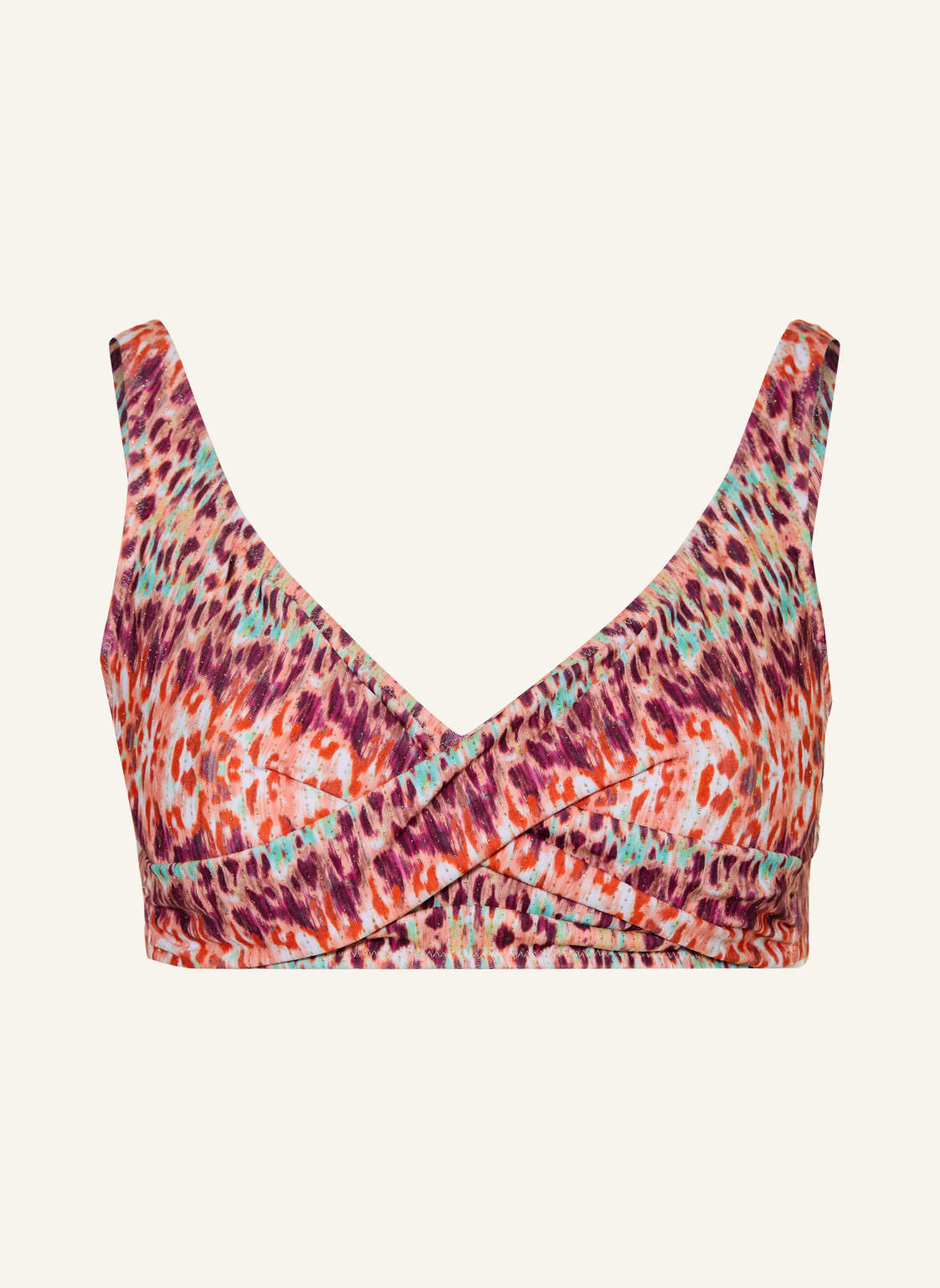 Lidea Góra Od Bikini Z Fiszbinami Batikblaze W Stylu Kopertowym, Z Brokatową Przędzą lila