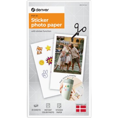 Papier fotograficzny DENVER PSP-61 Samoprzylepny 20 arkuszy