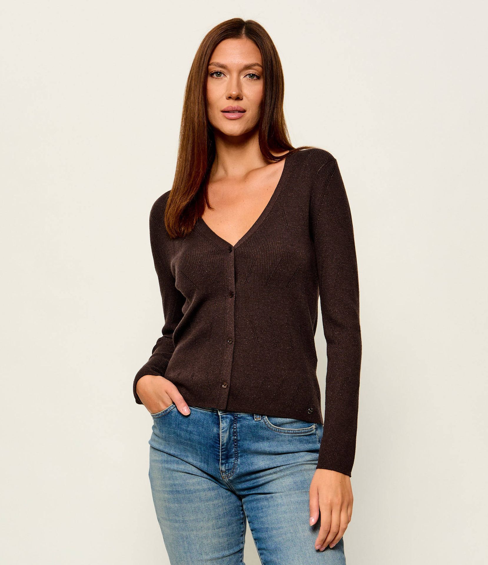 Marc Cain Wełniany kardigan Slim Fit