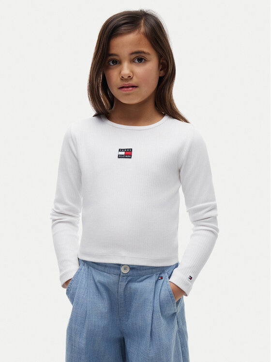 Tommy Hilfiger Bluzka KG0KG09065 Biały Regular Fit