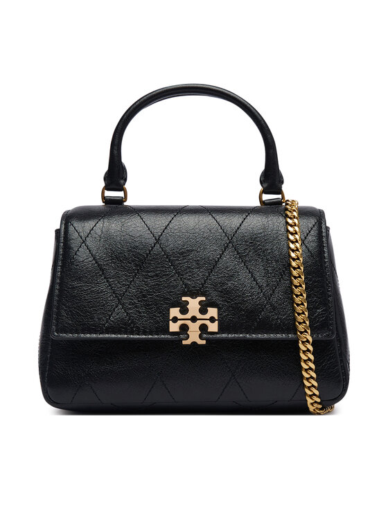 Tory Burch Torebka Charlie Quilted Mini Top Handle Chain Wallet 186032 Czarny
