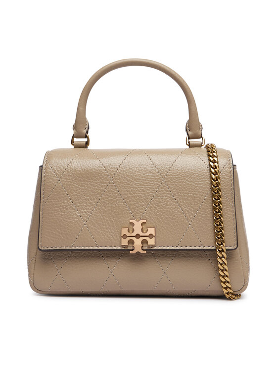 Tory Burch Torebka Charlie Quilted Mini Top Handle Chain Wallet 186032 Beżowy