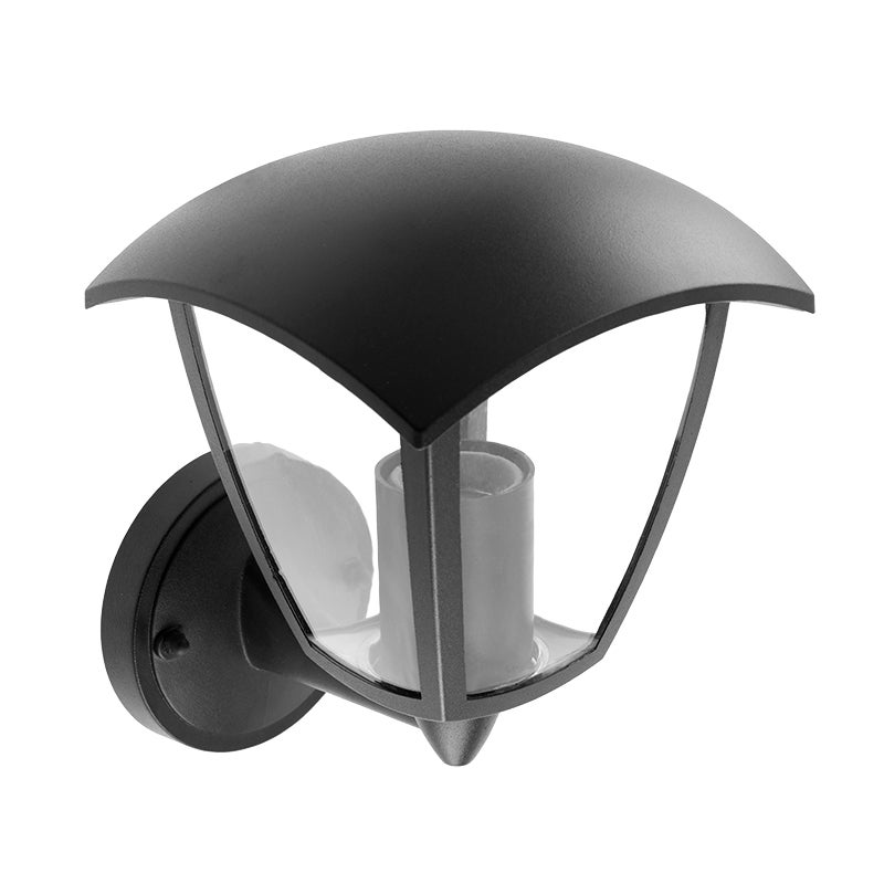 Lampa ogrodowa MARINA-AU, E27 max 20W, kinkiet prosty górny, czarna, IP54 – GTV LIGHTING
