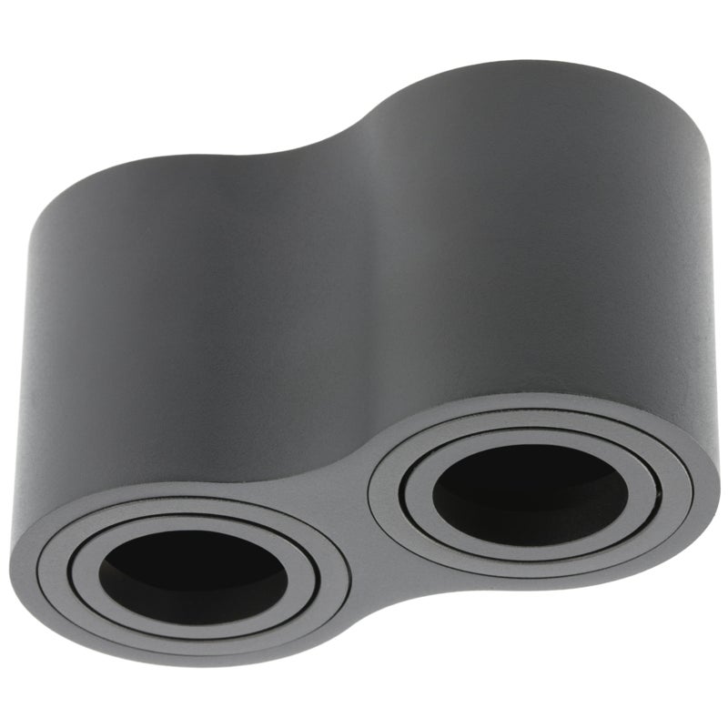 Oprawa sufitowa AVEIRO DUO BIS, GU10, max. 20W*2, AC220-240V, IP20, aluminium, 160x80x90 mm, okrągła, czarny - GTV LIGHTING