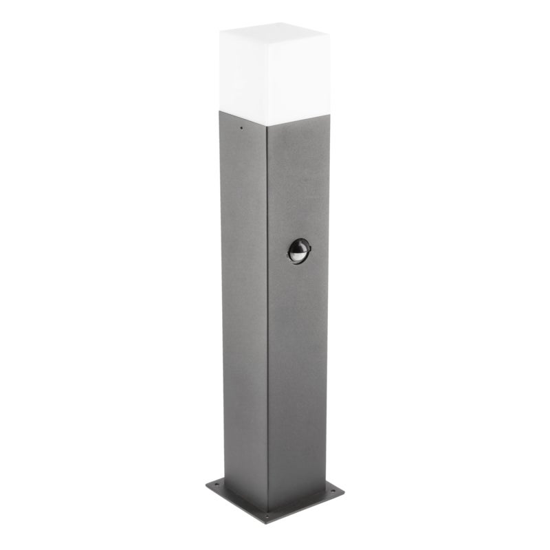 Lampa ogrodowa słupek LARGO-P PIR 50 z czujnikiem ruchu, E27 max 15W, grafit, IP44 – GTV LIGHTING