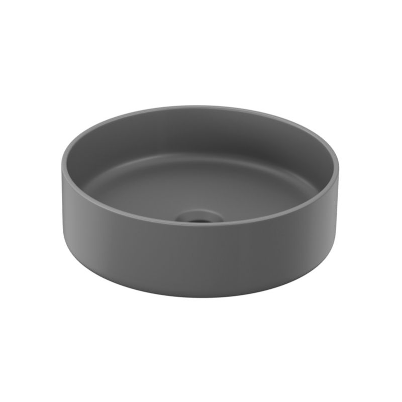 GoodHome Umywalka nablatowa ceramiczna Samal śr. 40 cm szara