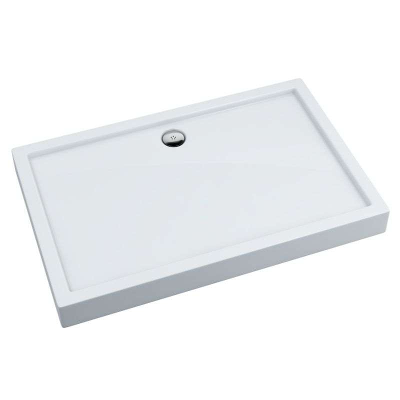 Schedpol Brodzik zintegrowany Lena New prostokątny 70 x 120 x 14 cm biały gładki