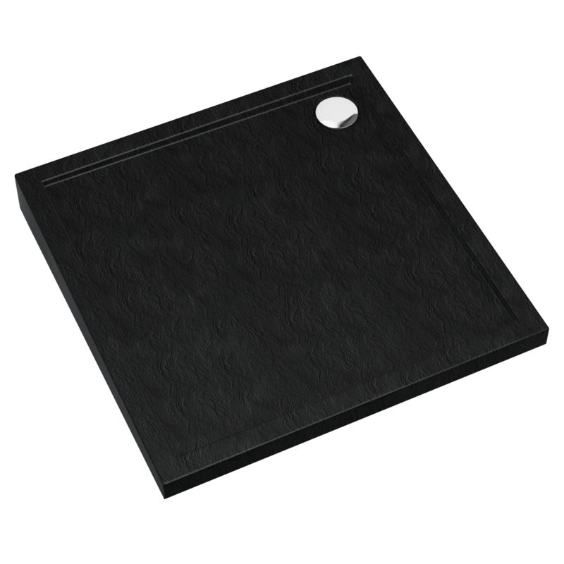 Schedpol Brodzik kwadratowy Atla 90 x 90 x 4,5 cm czarny strukturalny
