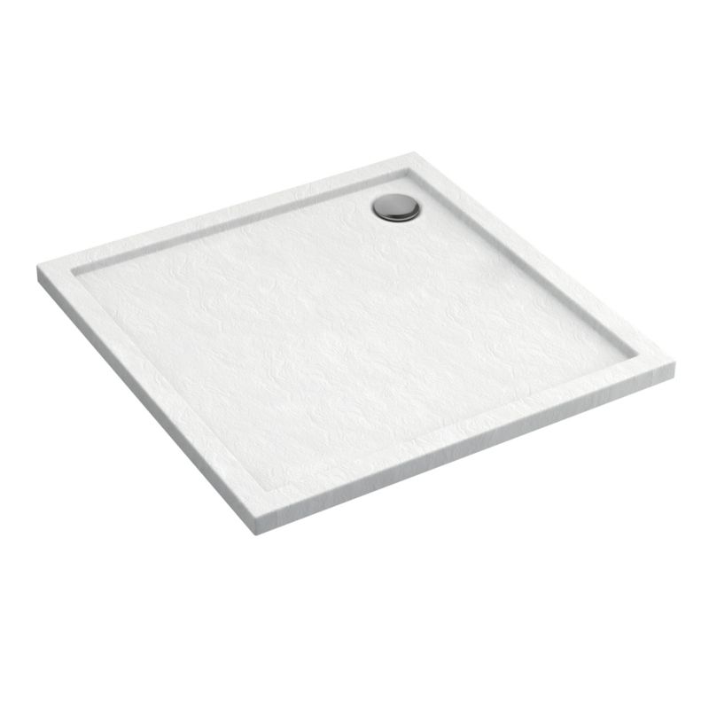 Schedpol Brodzik kwadratowy Atla 90 x 90 x 4,5 cm biały strukturalny