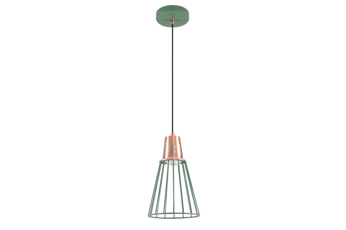 Oprawa sufitowa KALIOPE, 8044, AC220-240V, 50/60Hz, 1*E27, max. 40W, IP20, śr. 18 cm, pojedyncza, zielona - GTV LIGHTING