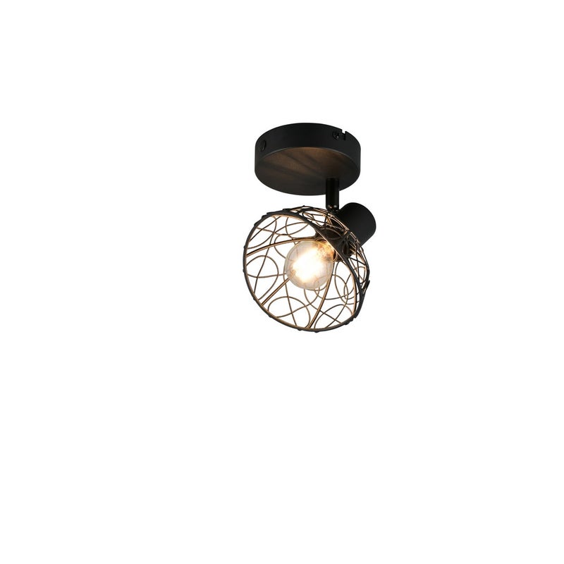 Reflektor druciany klosz YAKO czarny 1xE14x40W metal wym:18,5x1,3x14cm IP20 RL