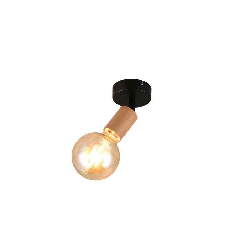 Reflektor drewniany detal LAMEGO czarny 1xE27x10W metal wym:11x12x9cm IP20 RL