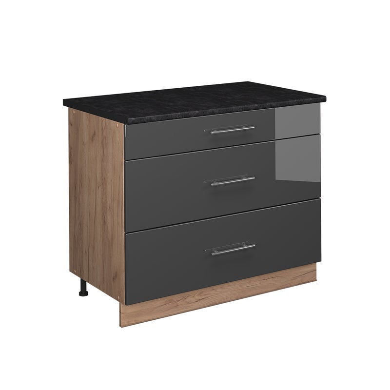 Vicco Szafka dolna Fame-Line, Antracyt połysk/Dąb goldkraft, 100 cm, BP Antracyt