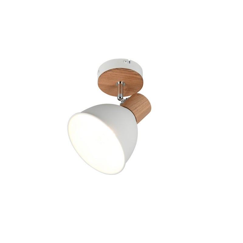 Reflektor drewniany detal DELUME biały 1xE27x40W metal wym:24,5x19x15cm IP20 RL
