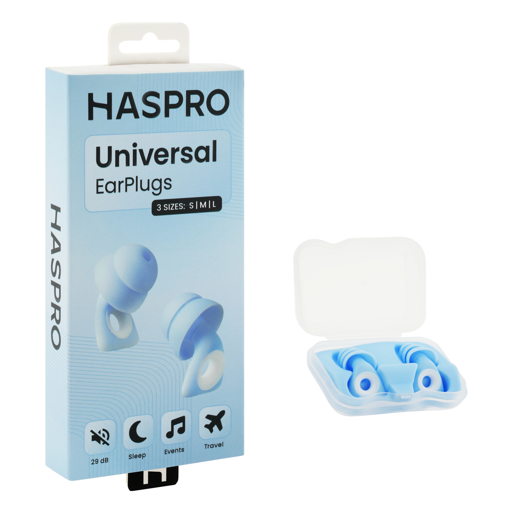 Haspro Universal, zatyczki do uszu, blue, 2 sztuki