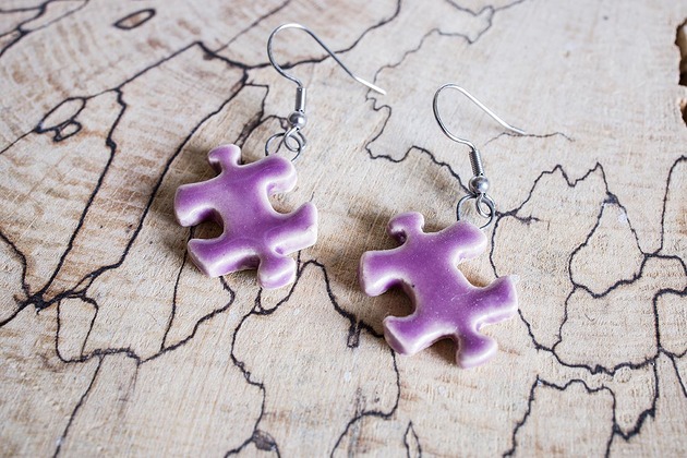 Kolczyki ceramiczne puzzle