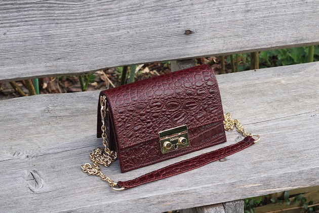 AMELIA II XS burgund CroCo mała łuska limited GOLD