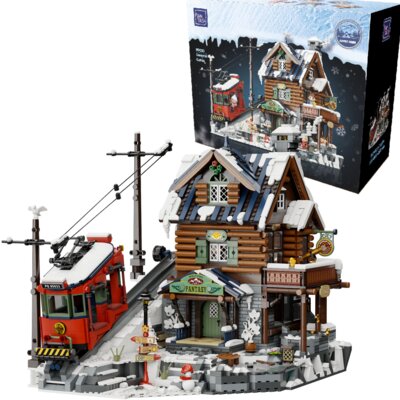 Klocki konstrukcyjne PANTASY Budynek Alpejska Chatka Summit Cabin z klocków 3135 elementów
