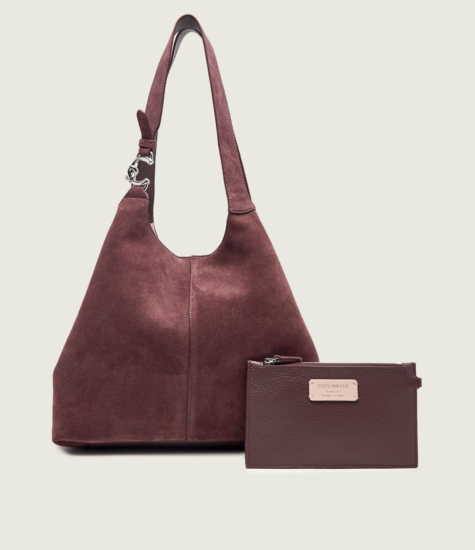 Coccinelle Shopperka + saszetka Coccinelle C-Easy zamsz
