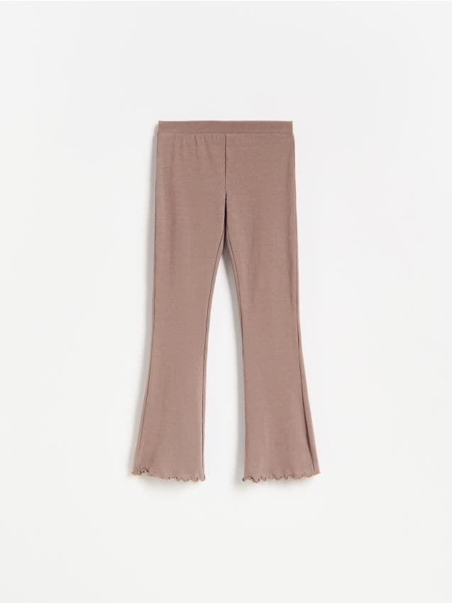 Reserved - Legginsy flare - brązowy
