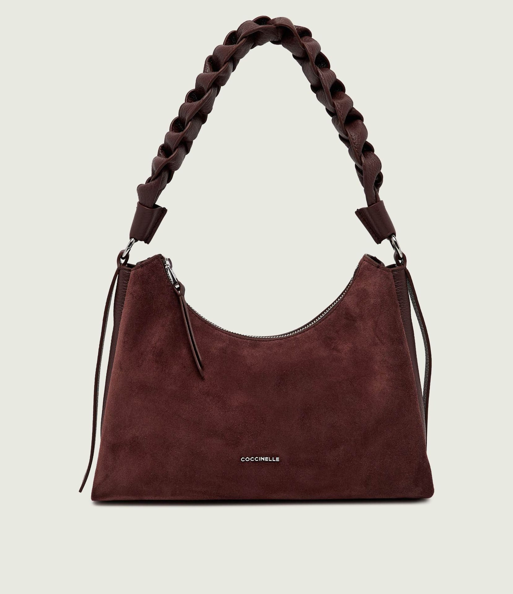 Coccinelle Hobo Coccinelle Boheme zamsz z dodatkiem skóry