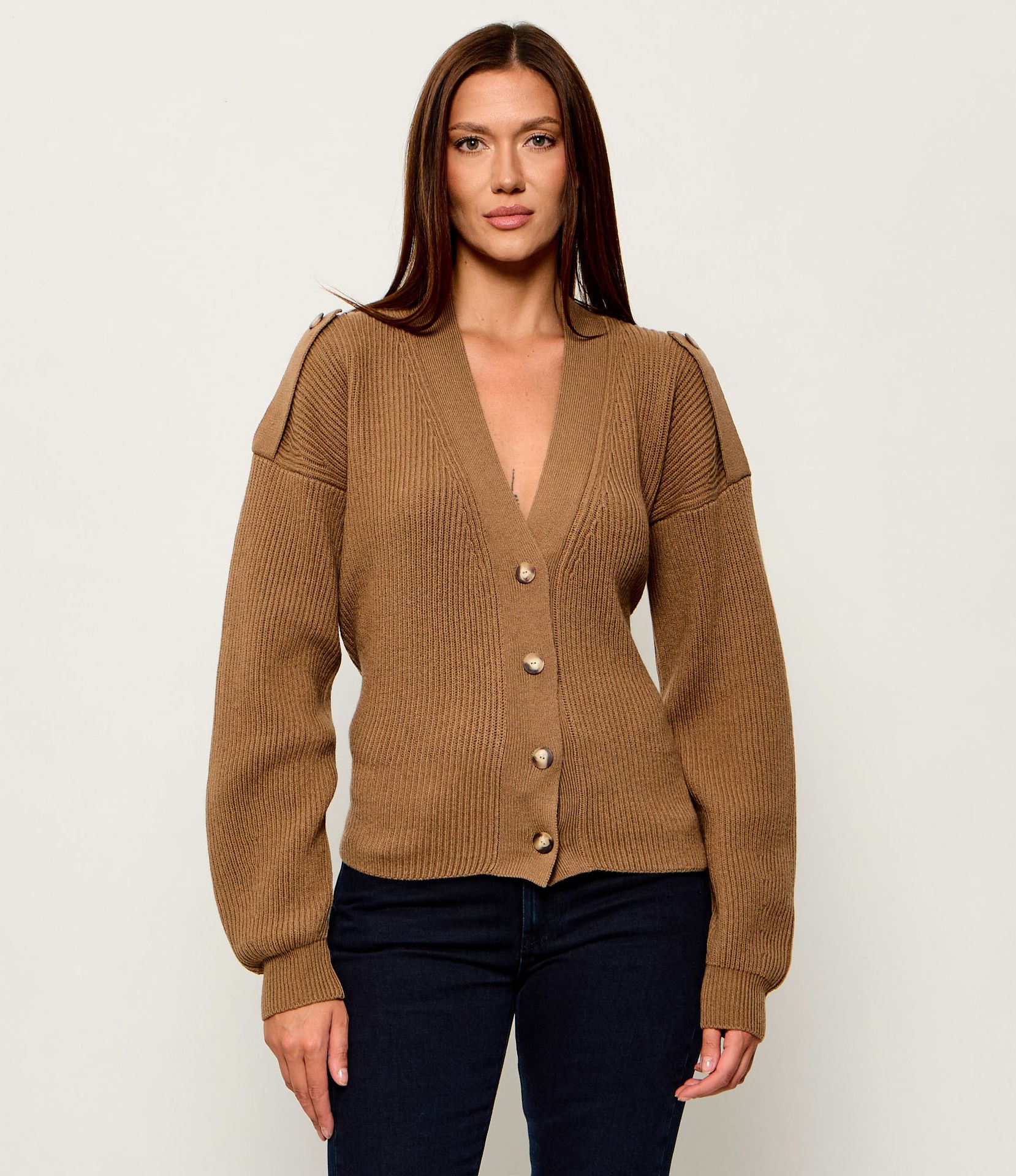 DONDUP - made in Italy Wełniany kardigan Regular Fit