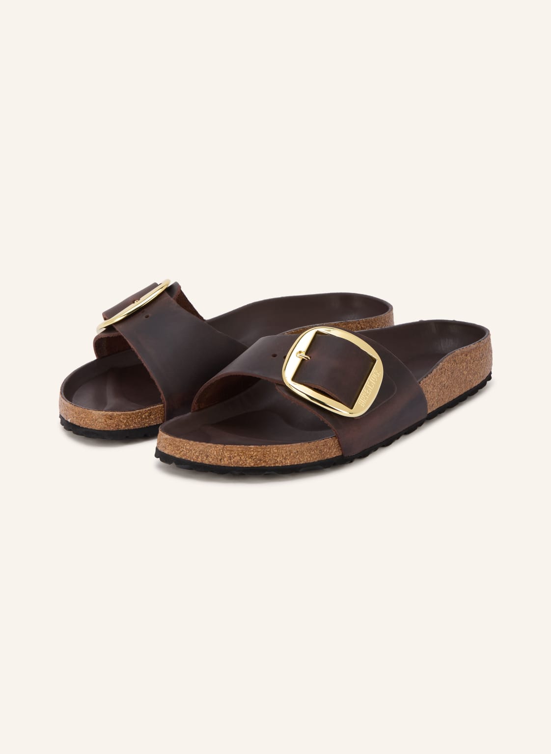 Birkenstock Klapki Madrid Big Buckle braun