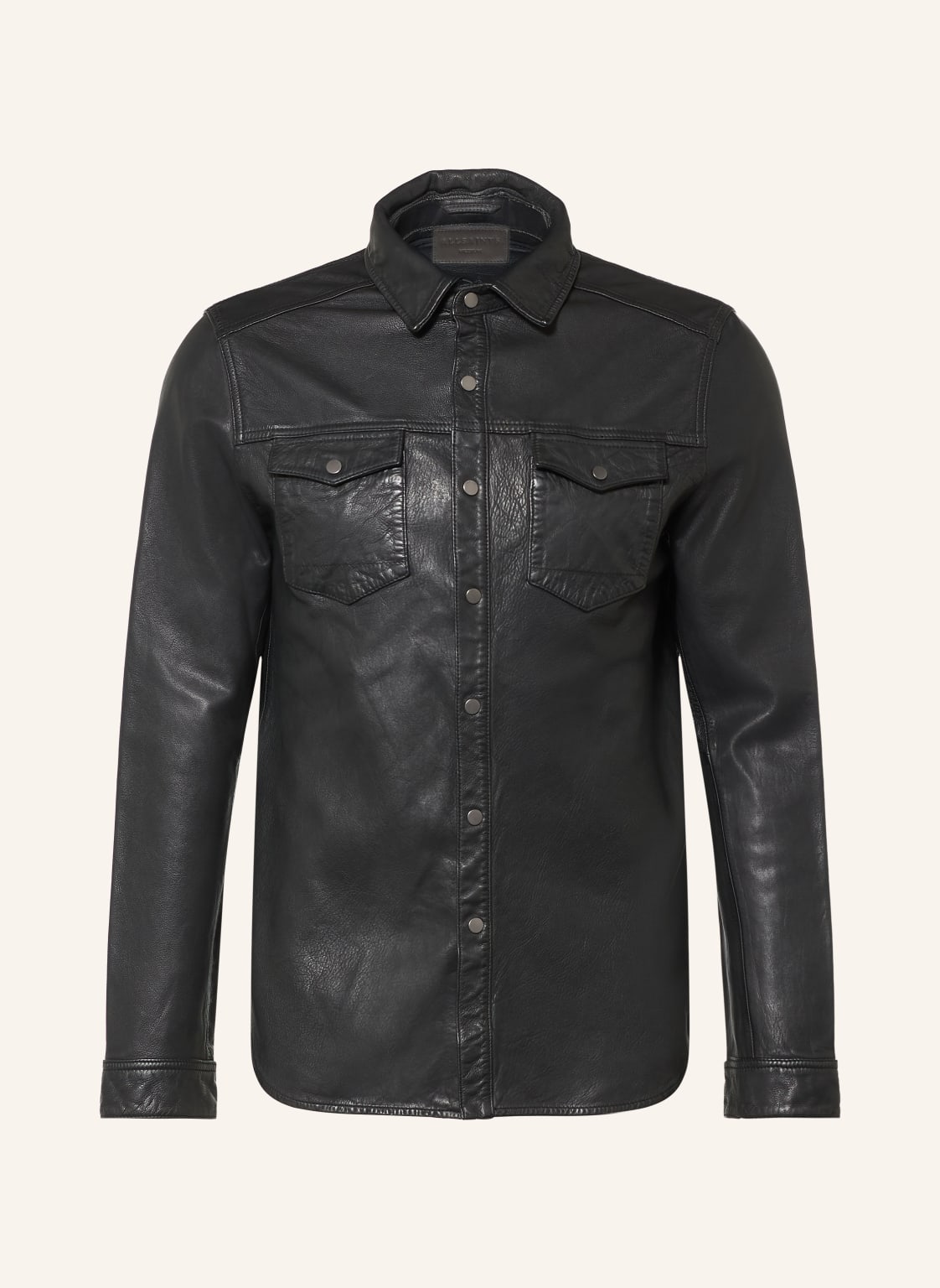 Allsaints Skórzany Płaszcz Wierzchni Marki Irwin schwarz