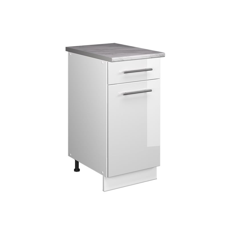 Vicco Szafka dolna pod zlew/płytę Fame-Line, Biały wysoki połysk/Biały, 40 cm, BP Marmur