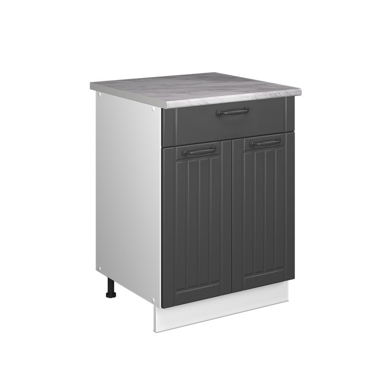 Vicco Szafka dolna pod zlew/płytę Fame-Line, Ciemnoszary/Biały, 60 cm z szufladą, BP Marmur