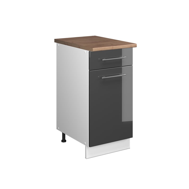Vicco Szafka dolna pod zlew/płytę Fame-Line, Antracyt połysk/Biały, 40 cm, BP Dąb