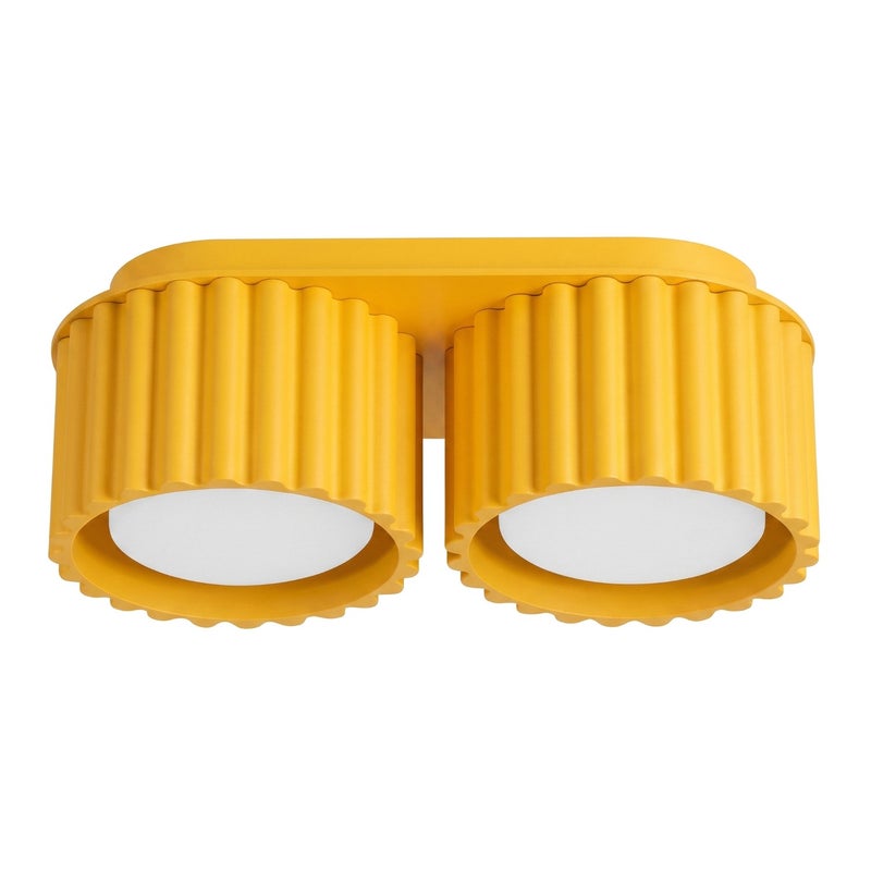 Spot sufitowy nowoczesny żółty podwójny ryflowany 2xGX53 10W AURA Sollux Lighting