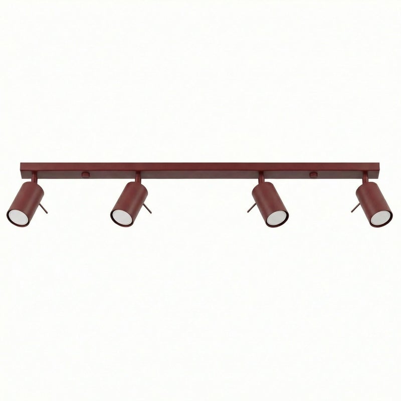 Lampa sufitowa nowoczesna burgundowa listwa 80cm reflektorki 4xGU10 10W RING Sollux Lighting