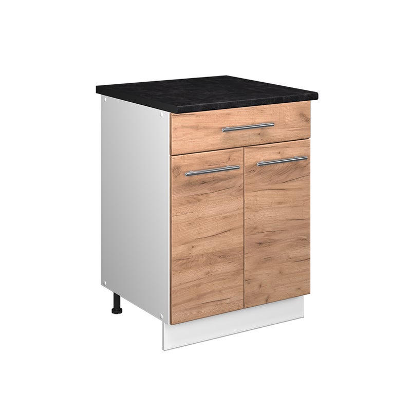 Vicco Szafka dolna pod zlew/płytę Fame-Line, Dąb goldkraft/Biały, 60 cm z szufladą, BP Antracyt