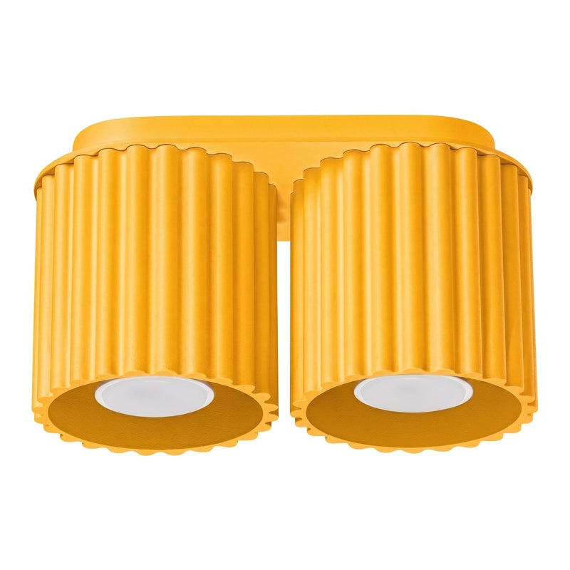 Spot sufitowy nowoczesny żółty podwójny ryflowany 2xGU10 10W AURA Sollux Lighting