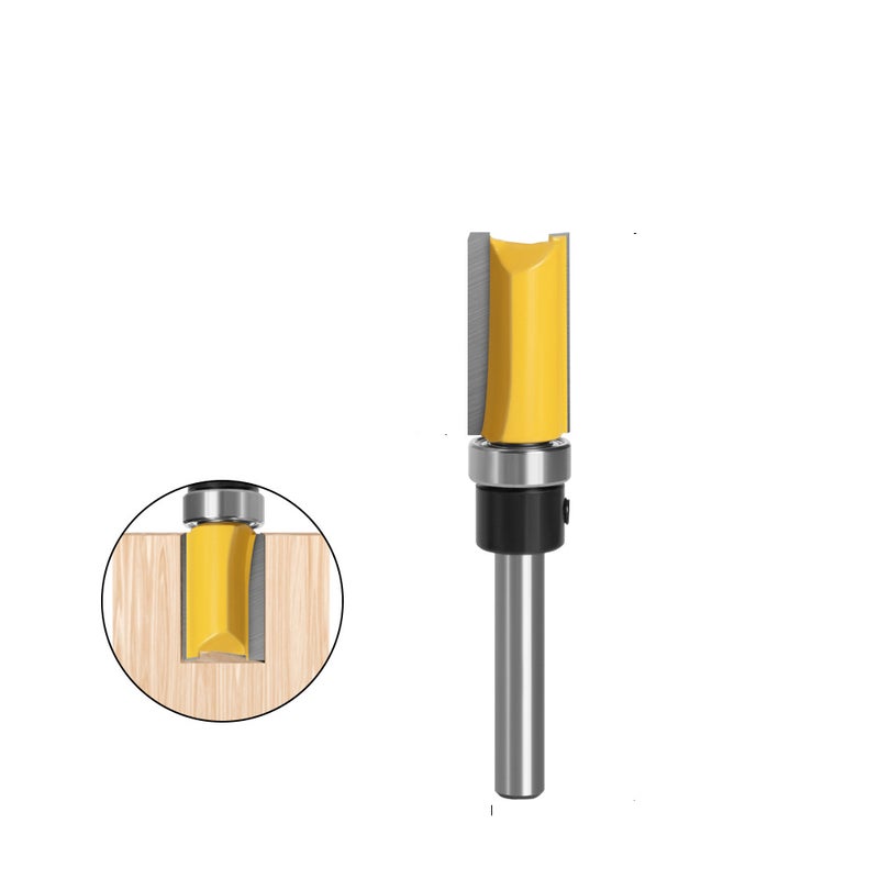 Frez do drewna z trzonkiem 6 mm, profil płaski i łożysko płaskie, narzędzie do obróbki drewna (1/4 x 1/2 cala x 25 mm)