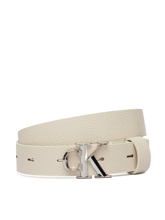 Calvin Klein Pasek Damski Facet Ck Buckle Pebble LV04F7060G Szary