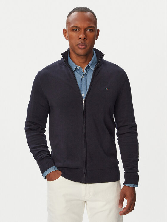 Tommy Hilfiger Kardigan MW0MW36517 Granatowy Regular Fit