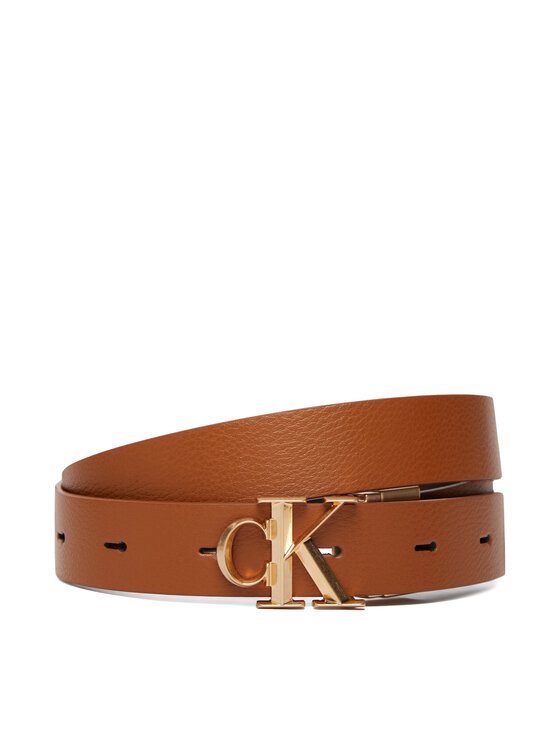 Calvin Klein Pasek Damski Facet CK Pebble LV04F7044G Brązowy