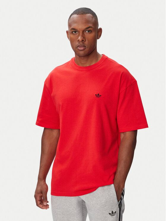 adidas T-Shirt Trefoil Essentials HZ1003 Czerwony Loose Fit