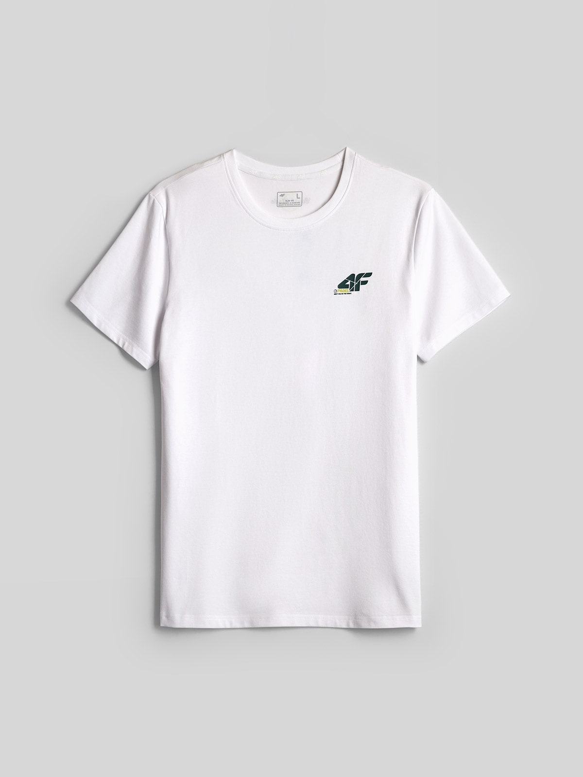 4F T-shirt slim gładki męski - biały XL