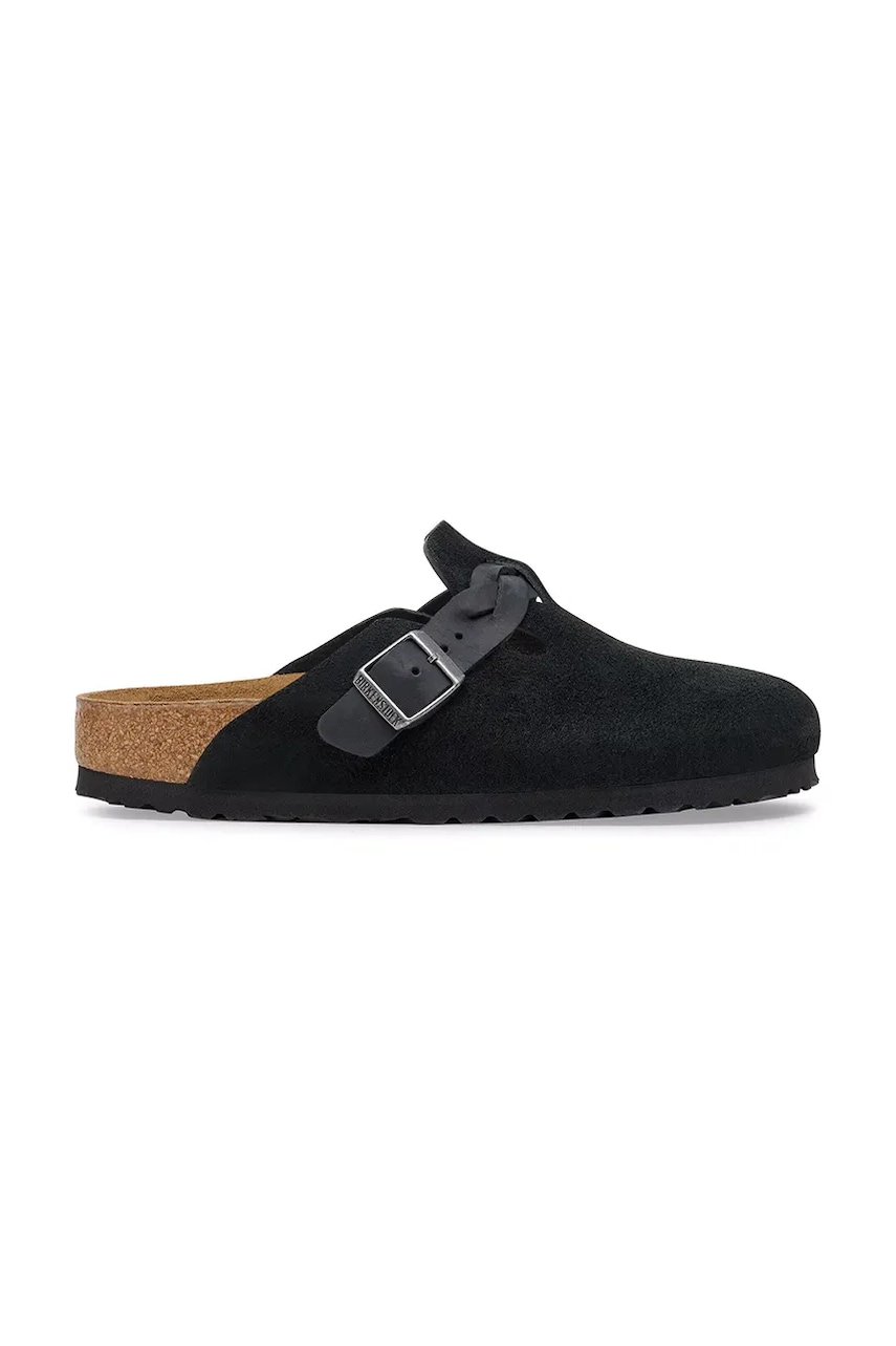 Birkenstock Boston Braided LEOI/LEVE klapki mules damskie zamszowe