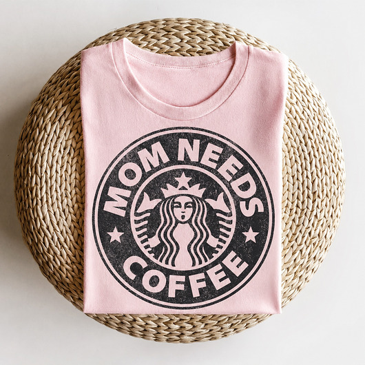 T- shirt Damski oversize MOM NEEDS COFFEE