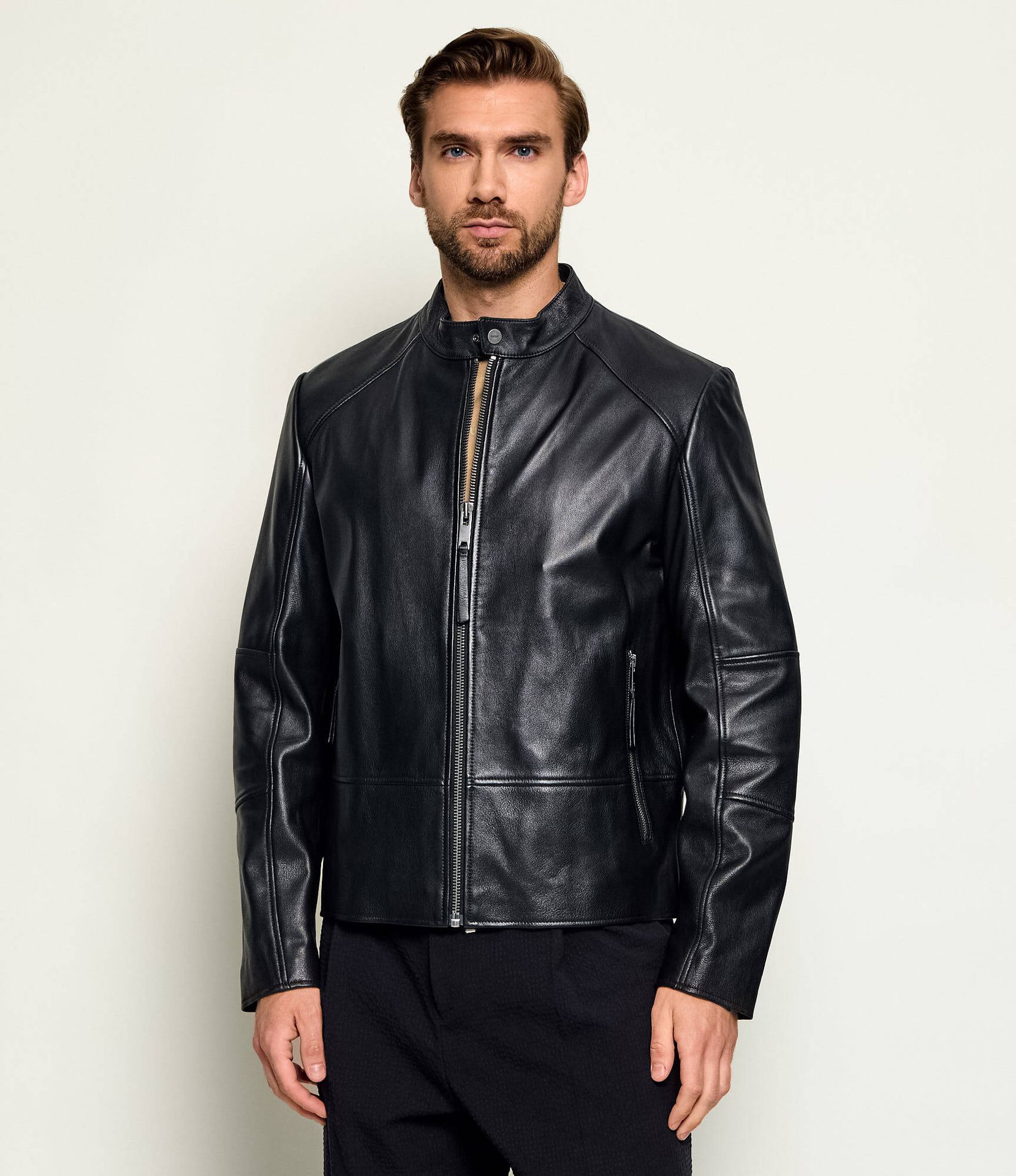 HUGO Skórzana kurtka Likos Slim Fit