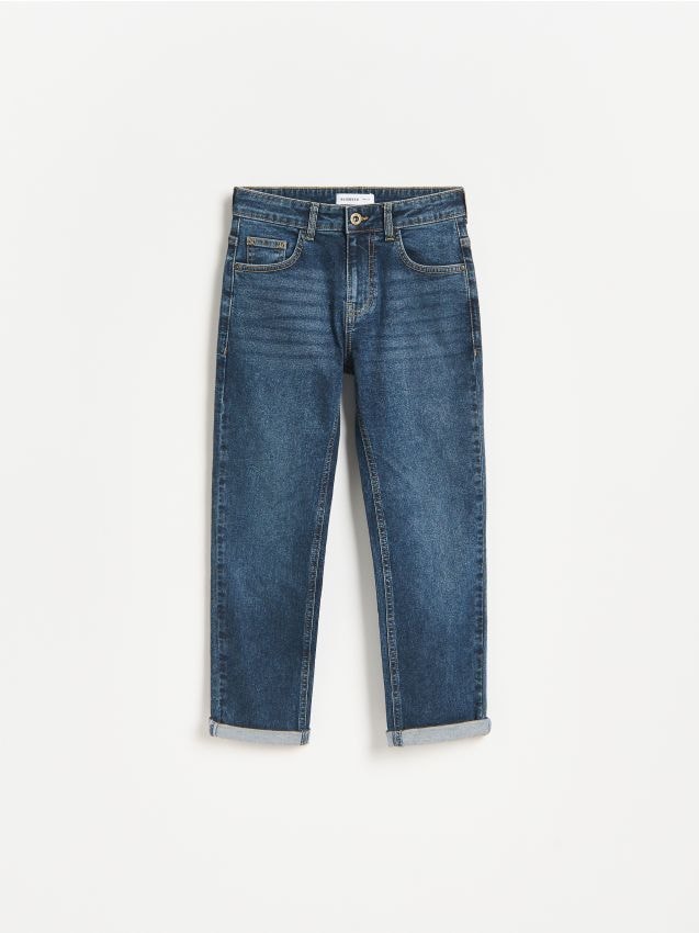 Reserved - Jeansy regular - granatowy