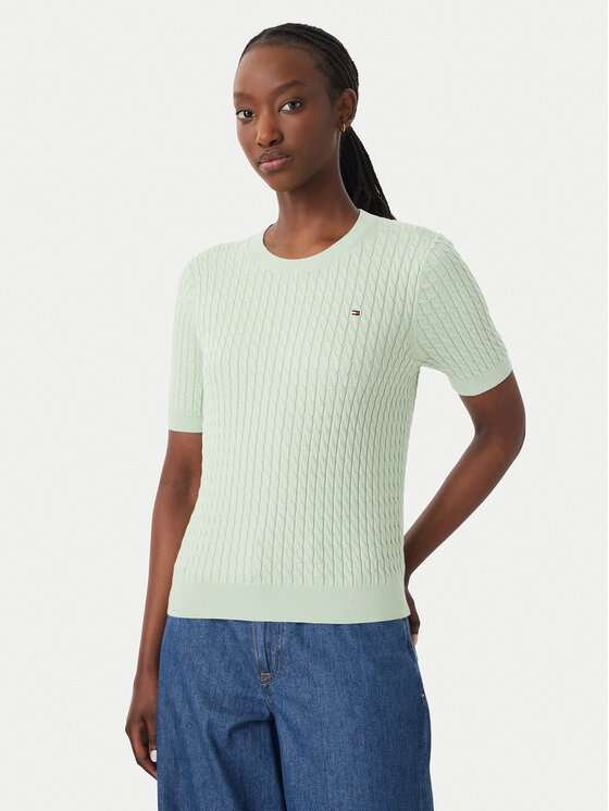 Tommy Hilfiger Bluzka WW0WW41787 Zielony jasny Regular Fit