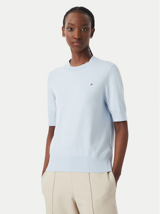 Tommy Hilfiger Bluzka WW0WW49705 Niebieski Slim Fit